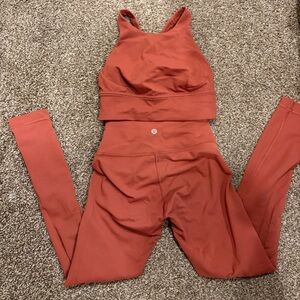 lululemon athletica Rust Leggings and Top Set